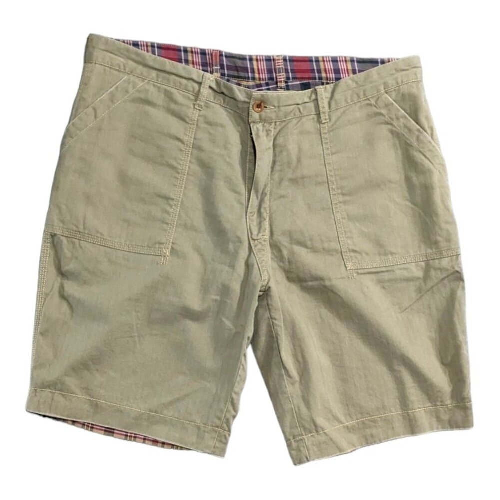 Vintage Polo Ralph Lauren Reversible Shorts Mens 36 Green Red Madras Plaid Chino